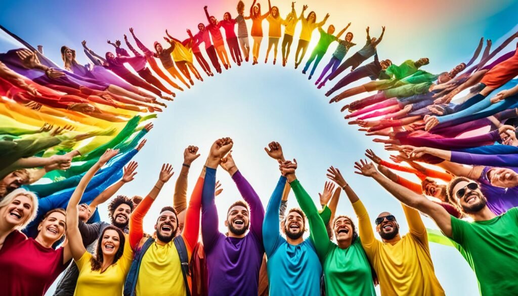 Rainbow representing unity and diversity