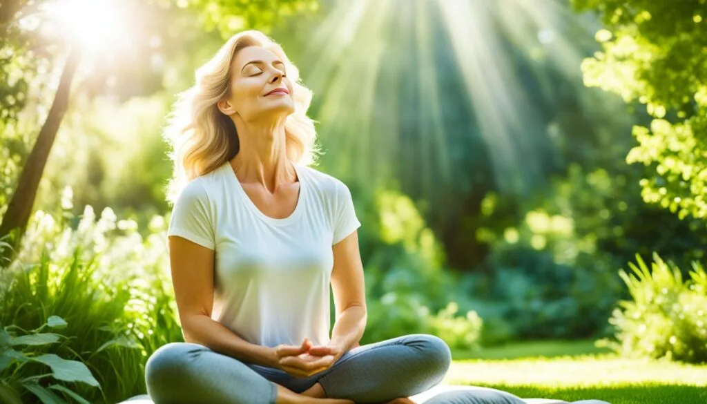 Woman meditating in a quiet spot