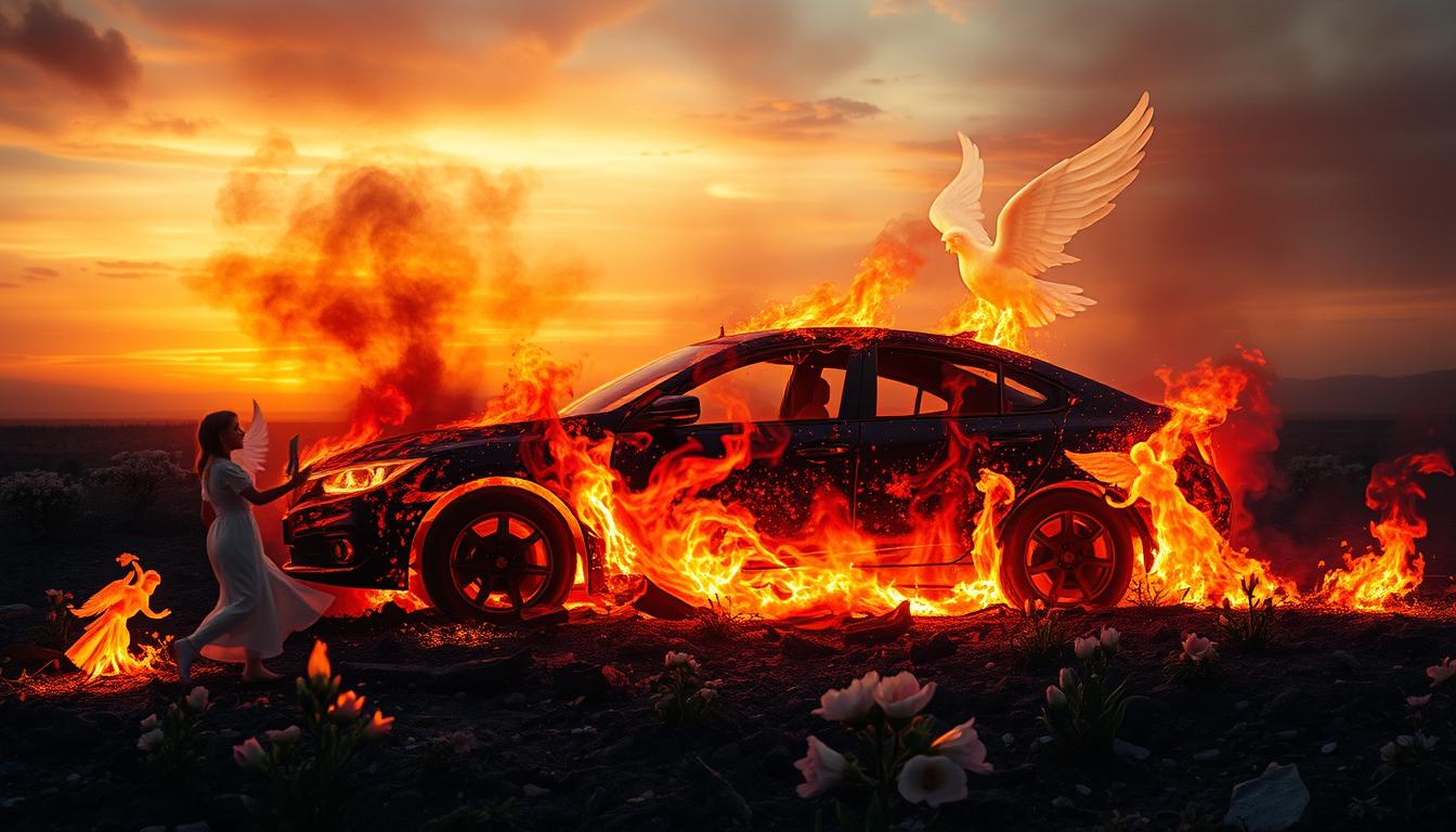 Biblical meaning of a burning car