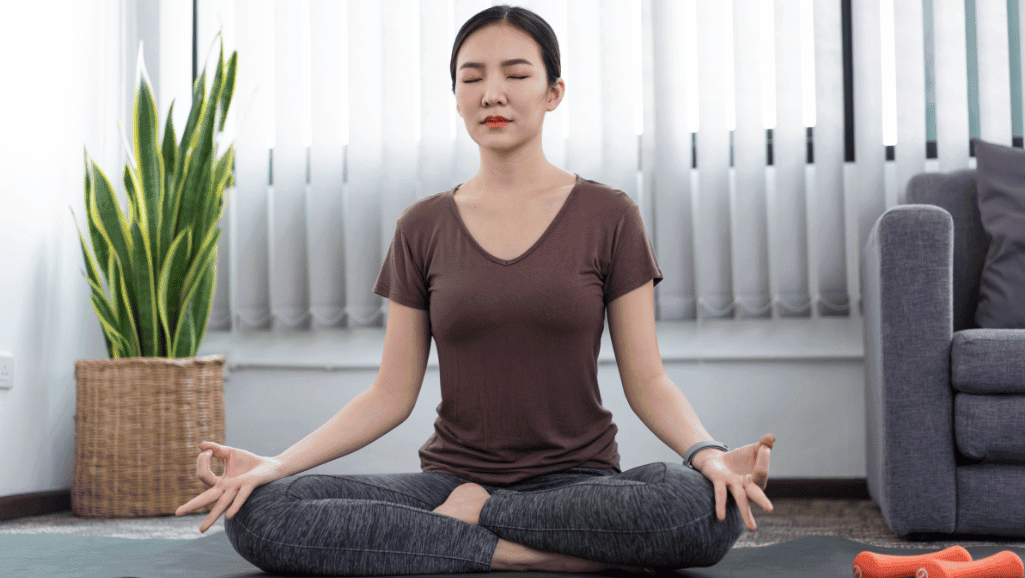 Master Mindfulness Sitting Meditation: Simple Steps to Inner Peace 5 A joyful person smiling during meditation, cultivating joy.