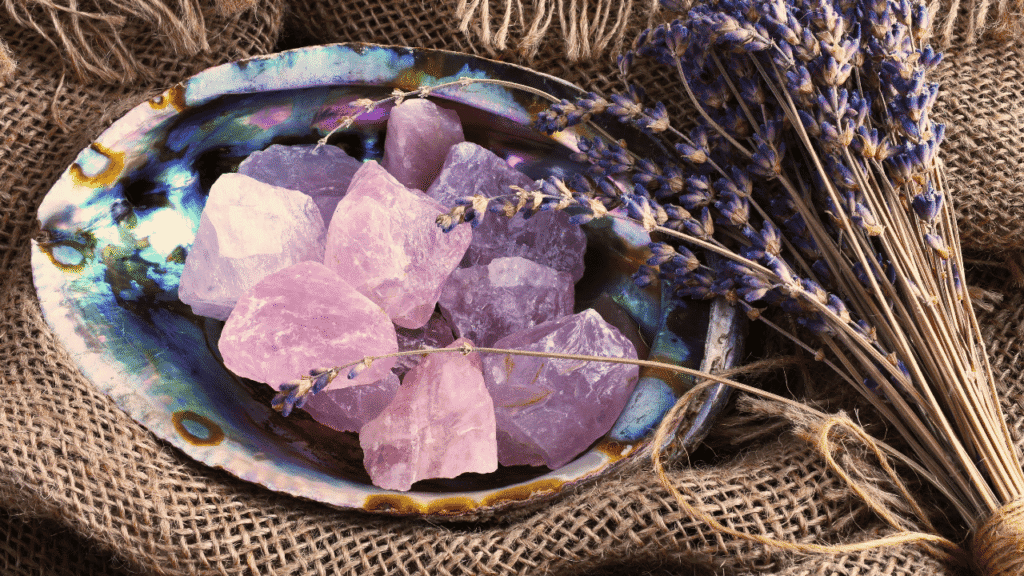 Captivating array of precious stones, gleaming under warm, diffused lighting. A striking centerpiece comprising various gemstones - vibrant amethysts, sparkling diamonds, rich emeralds, and lustrous rubies. The stones are carefully arranged, allowing their unique facets and colors to shine. Surrounding them, a soft, out-of-focus background adds depth and a sense of elegant simplicity. The entire scene exudes a sense of tranquility and natural beauty, inviting the viewer to appreciate the inherent radiance and healing properties of these remarkable mineral treasures. Types of Healing Crystals Chart